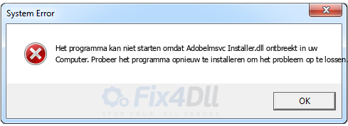 Adobelmsvc Installer.dll ontbreekt